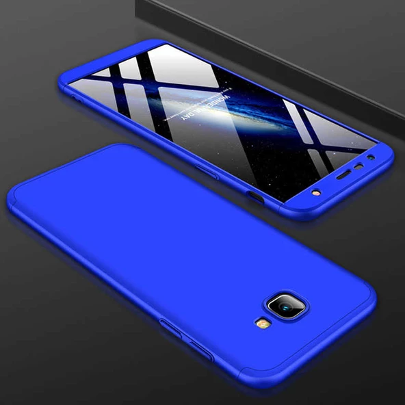 Samsung Galaxy J4 Plus - Kılıf Parmak izi Yapmayan 3 Parça Ays Kapak