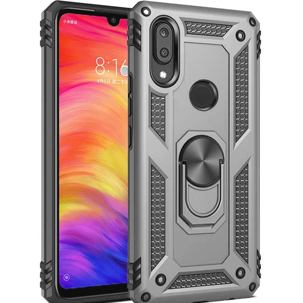 Huawei P Smart 2019 - Kılıf Yüzüklü Zırh Tank Vega Kapak