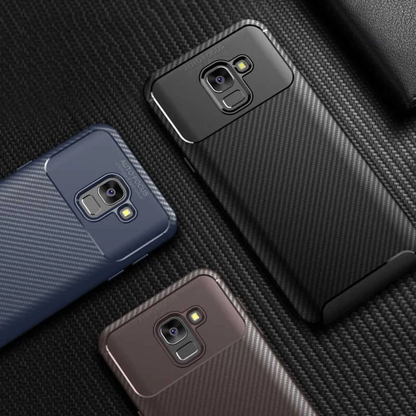 Samsung Galaxy J6 - Kılıf Auto Focus Karbon Negro Silikon Kapak - Resim 3