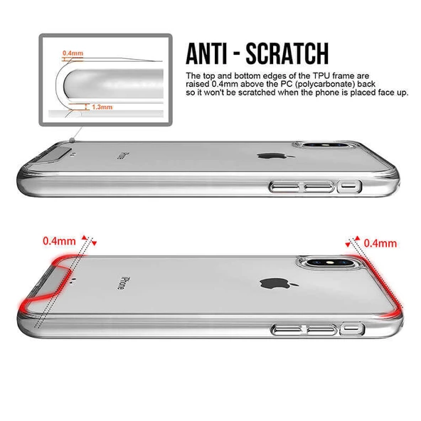 Apple iPhone XS Max 6.5 - Kılıf Şeffaf Sert Koruyucu Gard Silikon - Resim 3