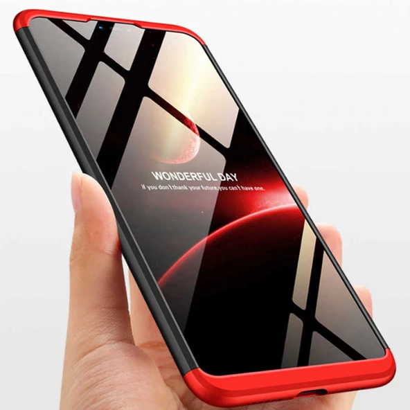 Xiaomi Mi 8 Lite - Kılıf Parmak izi Yapmayan 3 Parça Ays Kapak - Resim 5