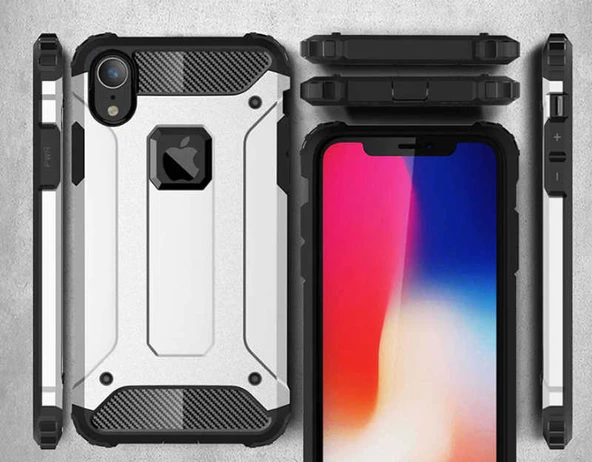 Apple iPhone XR 6.1 - Kılıf Çift Katman Zırh Tank Crash Military Kapak - Resim 2