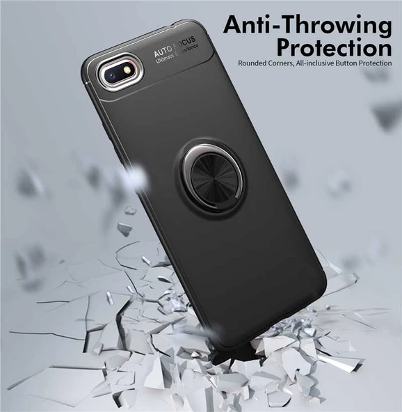 Huawei Y5 2018 - Kılıf Yüzüklü Karbon Ravel Silikon Kapak - Resim 8