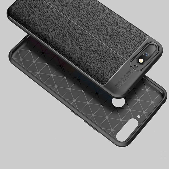 Huawei Y6 2018 - Kılıf Auto Focus Karbon Niss Silikon Kapak - Resim 6