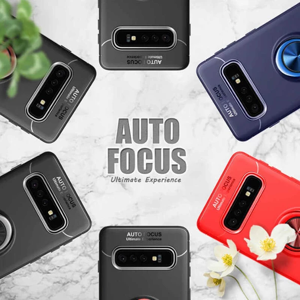 Samsung Galaxy S10 Plus - Kılıf Yüzüklü Karbon Ravel Silikon Kapak - Resim 5