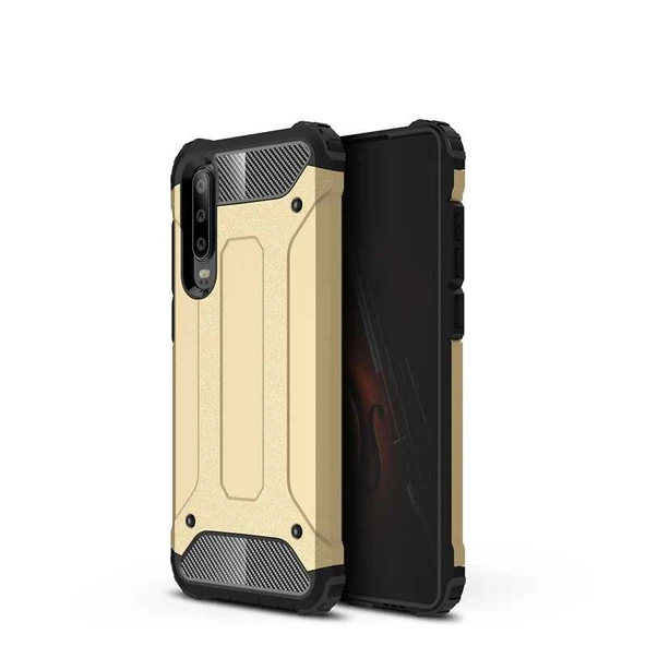 Huawei P30 Lite - Kılıf Çift Katman Zırh Tank Crash Military Kapak