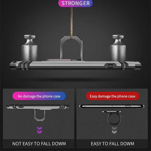 Samsung Galaxy J6 Plus - Kılıf Yüzüklü Zırh Tank Vega Kapak - Resim 7