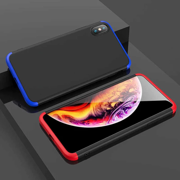 Apple iPhone XS Max 6.5 - Kılıf Parmak izi Yapmayan 3 Parça Ays Kapak - Resim 3