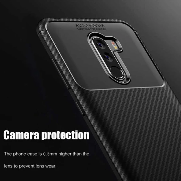 Xiaomi Pocophone F1 - Kılıf Auto Focus Karbon Negro Silikon Kapak - Resim 6