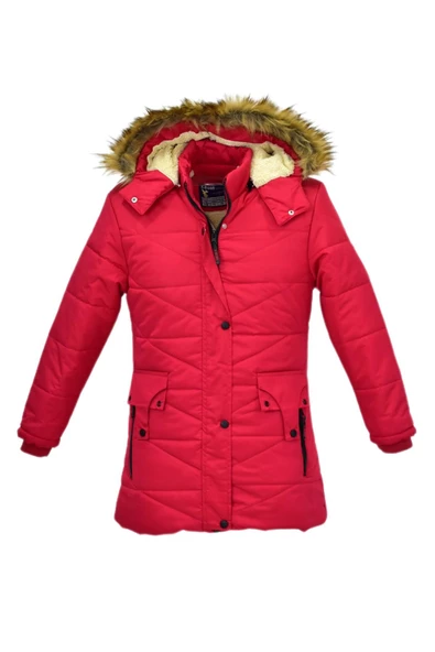 Kız Çocuk Kapüşonlu Mont BS-2015 - Resim 4