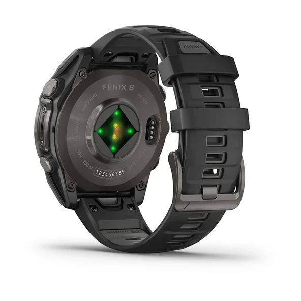Garmin Fenix 8 – 47mm, AMOLED Sapphire Karbon Gri DLC Titanyum Siyah/Gri Kayışlı - 7