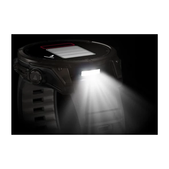 Garmin Fenix 8 – 47mm, AMOLED Sapphire Karbon Gri DLC Titanyum Siyah/Gri Kayışlı - 8