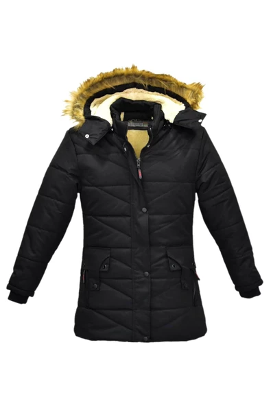 Kız Çocuk Kapüşonlu Mont BS-2015 - Resim 3