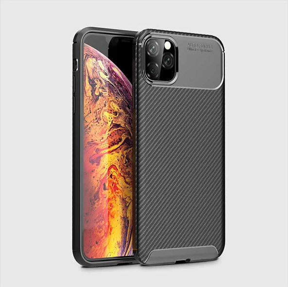 Apple iPhone 11 Pro - Kılıf Auto Focus Karbon Negro Silikon Kapak