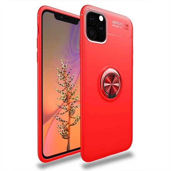 Apple iPhone 11 Pro Max - Kılıf Yüzüklü Karbon Ravel Silikon Kapak - 2