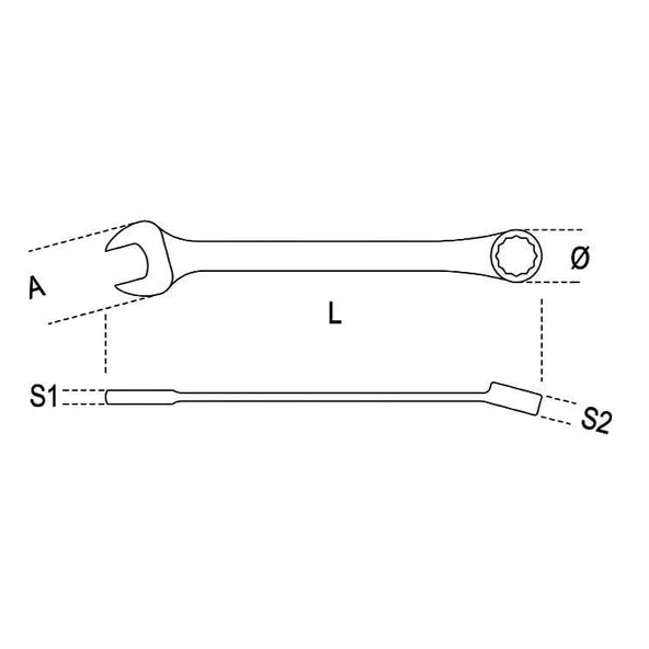 Beta 142SN 15 Mafsallı Cırcır Anahtar 15x15mm - 2