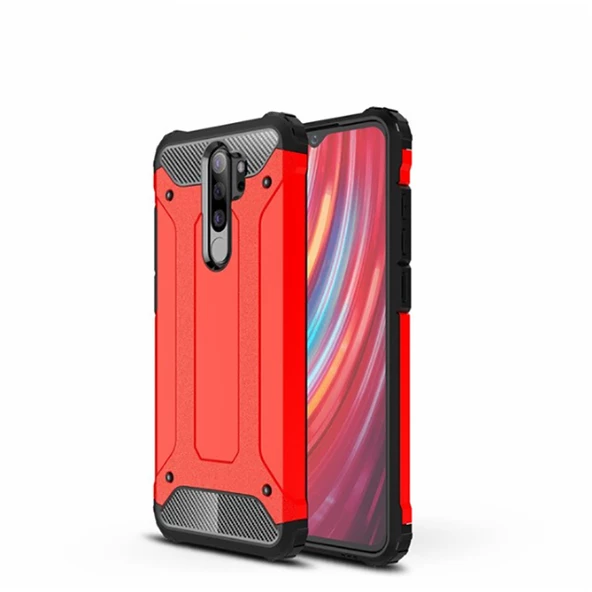 Xiaomi Redmi Note 8 Pro - Kılıf Çift Katman Zırh Tank Crash Military Kapak