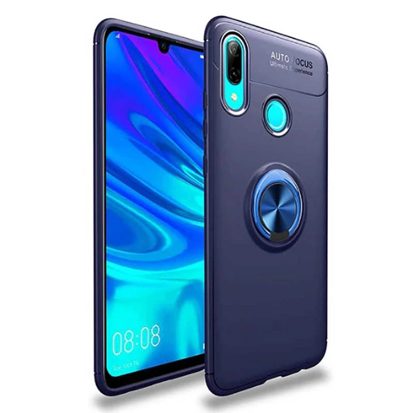 Huawei Y6 2019 - Kılıf Yüzüklü Karbon Ravel Silikon Kapak