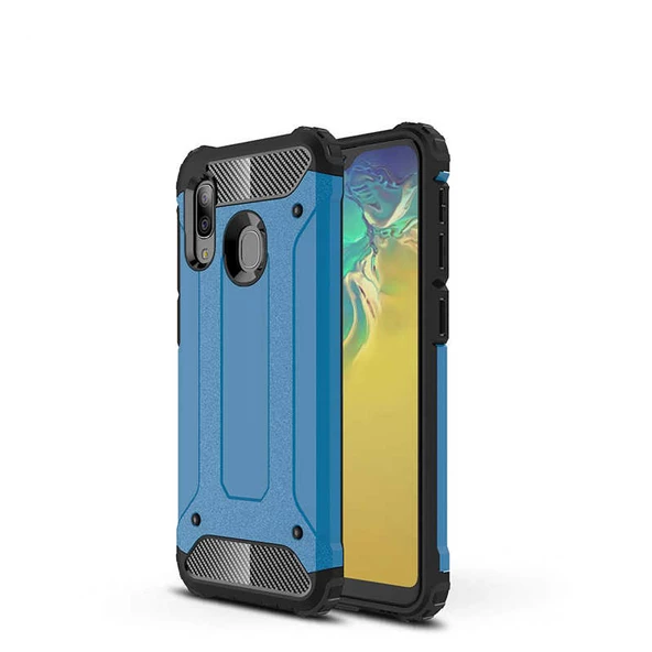 Samsung Galaxy A20E - Kılıf Çift Katman Zırh Tank Crash Military Kapak