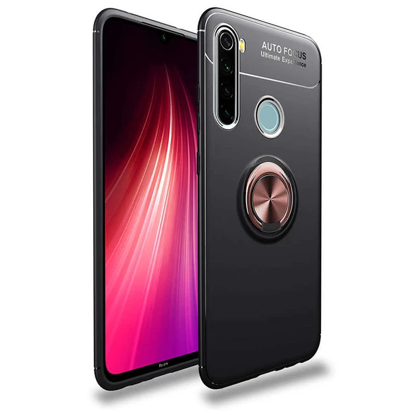 Xiaomi Redmi Note 8 - Kılıf Yüzüklü Karbon Ravel Silikon Kapak