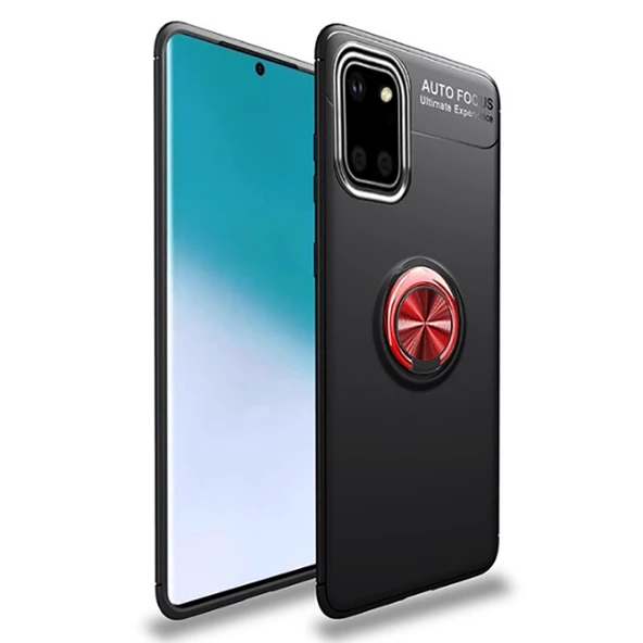 Samsung Galaxy A81 (Note 10 Lite) - Kılıf Yüzüklü Karbon Ravel Silikon Kapak