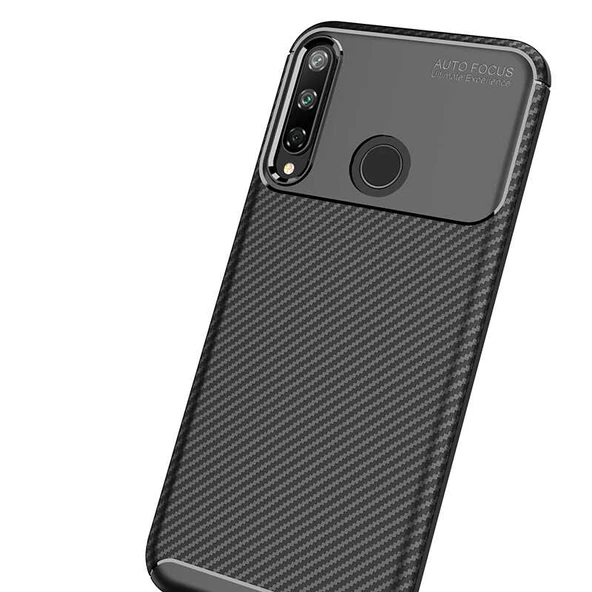 Huawei P40 Lite E - Kılıf Auto Focus Karbon Negro Silikon Kapak - 2
