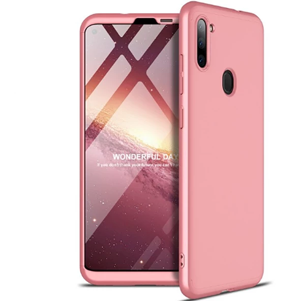 Samsung Galaxy A11 - Kılıf Parmak izi Yapmayan 3 Parça Ays Kapak