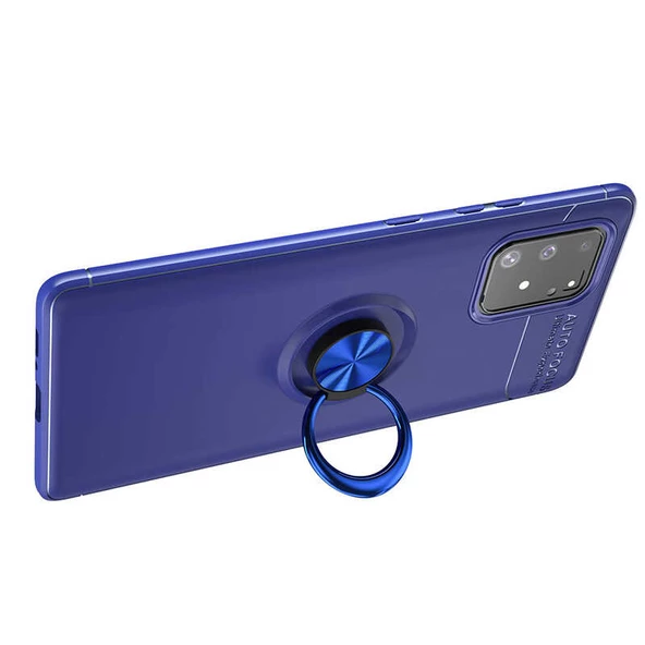Samsung Galaxy A91 (S10 Lite) - Kılıf Yüzüklü Karbon Ravel Silikon Kapak - 8