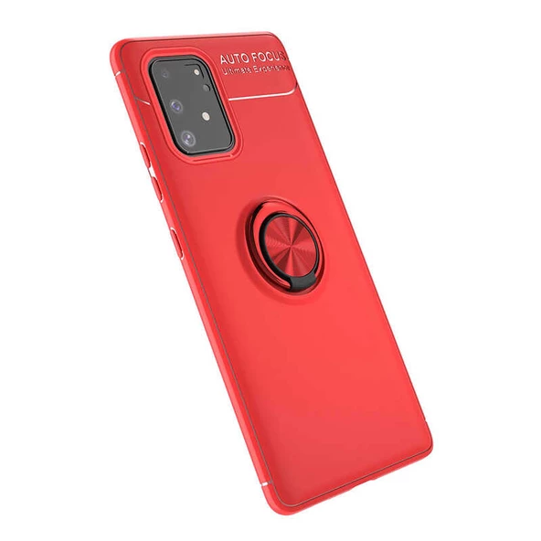Samsung Galaxy A91 (S10 Lite) - Kılıf Yüzüklü Karbon Ravel Silikon Kapak - 1