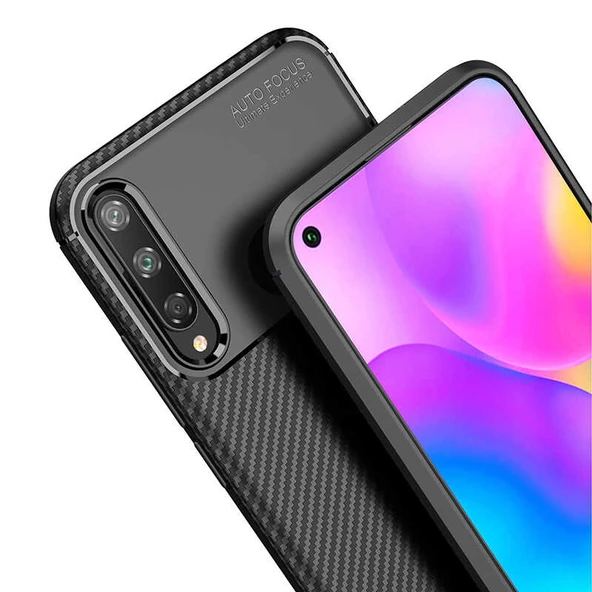 Huawei P40 Lite E - Kılıf Auto Focus Karbon Negro Silikon Kapak - 6
