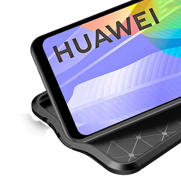 Huawei P40 Lite E - Kılıf Auto Focus Karbon Niss Silikon Kapak - 8