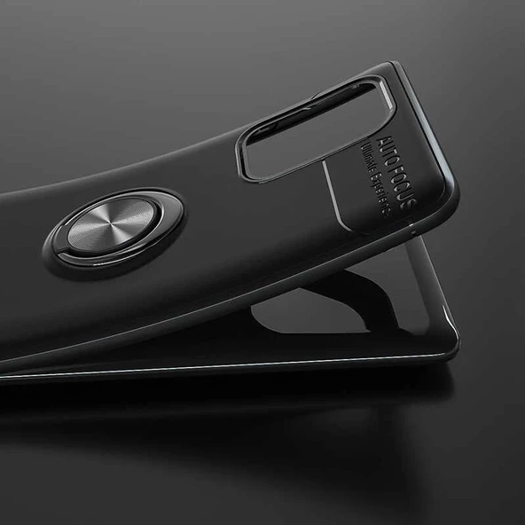 Samsung Galaxy A91 (S10 Lite) - Kılıf Yüzüklü Karbon Ravel Silikon Kapak - 2