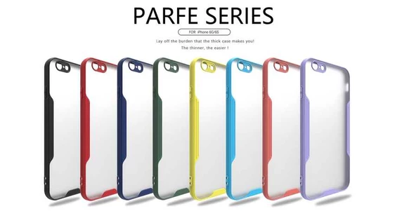 Apple iPhone 6 - Kılıf Kenarı Renkli Arkası Şeffaf Parfe Kapak - 2