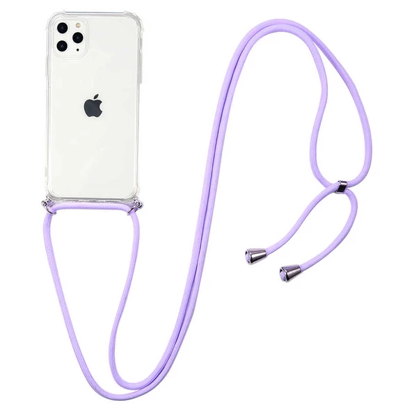 Apple iPhone 11 Pro - Kılıf Şeffaf İp Askılı Koruyucu X-rop Kapak - 6