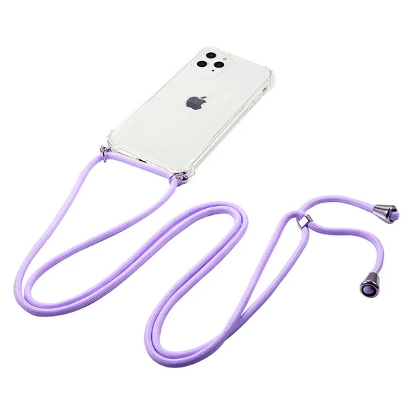 Apple iPhone 11 Pro - Kılıf Şeffaf İp Askılı Koruyucu X-rop Kapak - 3