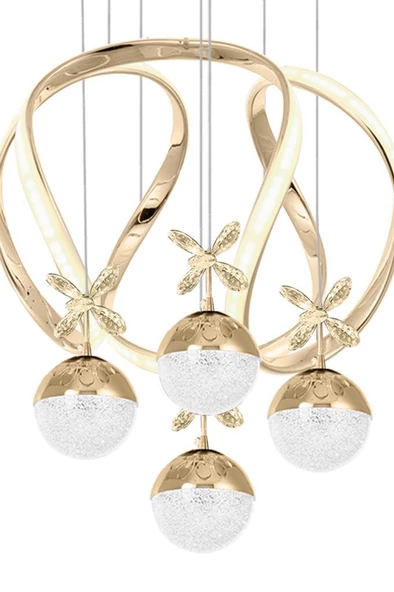 Eray Aydınlatma 1688-50 SR 4 Toplu Gold Led Avize - 3