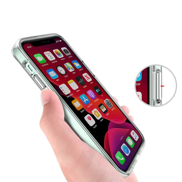 Apple iPhone 12 - Kılıf Şeffaf Sert Koruyucu Gard Silikon - 4