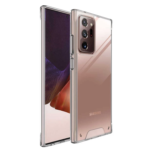 Samsung Galaxy Note 20 Ultra - Kılıf Şeffaf Sert Koruyucu Gard Silikon