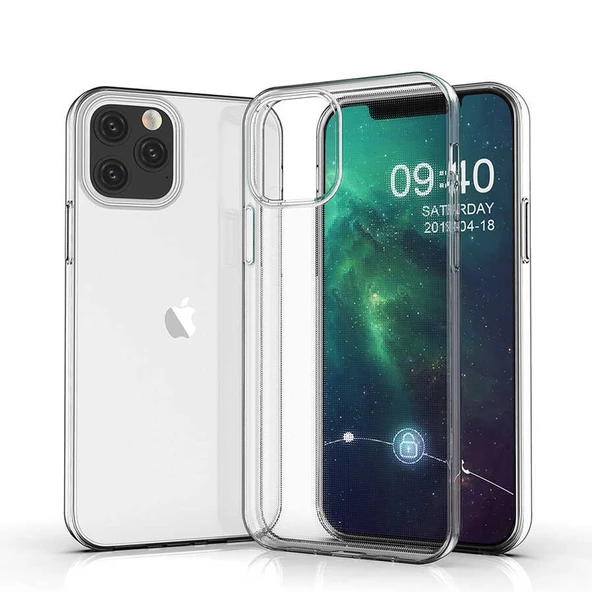 Apple iPhone 12 Pro - Kılıf Şeffaf Soft Slim Fitt Süper Silikon Kapak