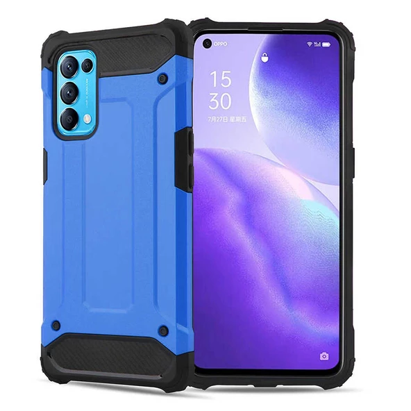 Oppo Reno 5 5G - Kılıf Çift Katman Zırh Tank Crash Military Kapak