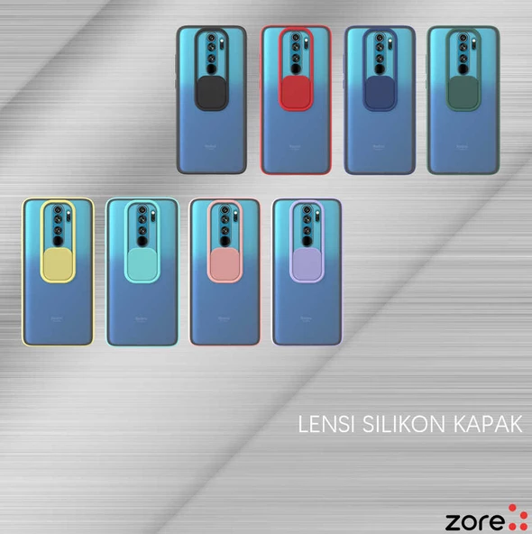 Xiaomi Redmi Note 8 Pro - Kılıf Slayt Sürgülü Arkası Buzlu Lensi Kapak - 2