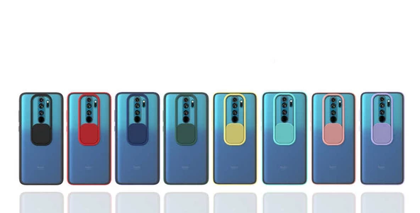 Xiaomi Redmi Note 8 Pro - Kılıf Slayt Sürgülü Arkası Buzlu Lensi Kapak - 3