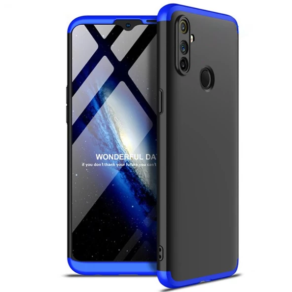 Realme 6İ - Kılıf Parmak izi Yapmayan 3 Parça Ays Kapak