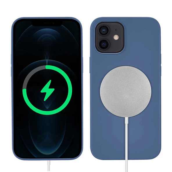 Apple iPhone 12 - Kılıf Kablosuz Şarj Destekli Silksafe Magsafe Kapak