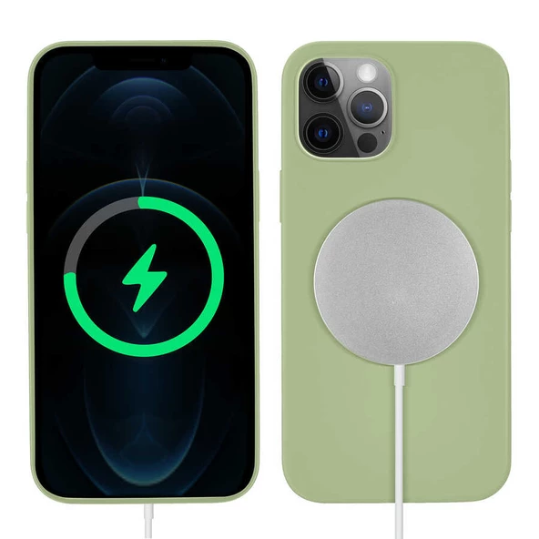 Apple iPhone 12 Pro - Kılıf Kablosuz Şarj Destekli Silksafe Magsafe Kapak