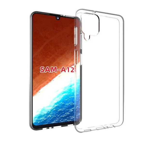 Samsung Galaxy A12 - Kılıf Şeffaf Soft Slim Fitt Süper Silikon Kapak