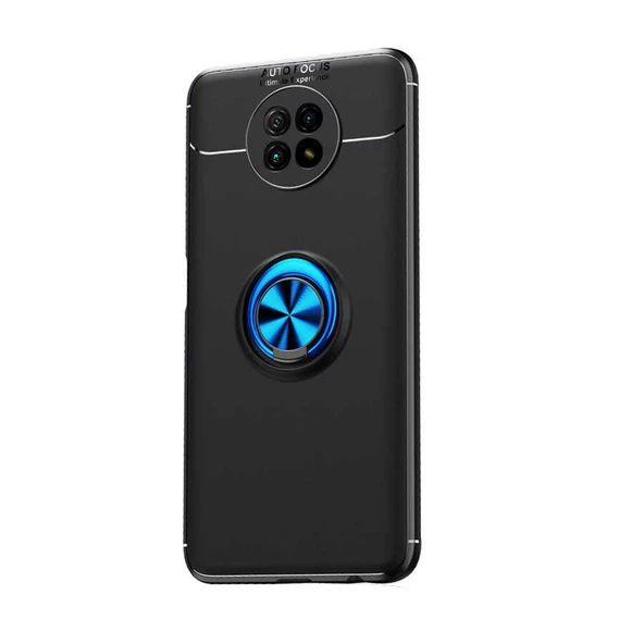 Xiaomi Redmi Note 9 5G - Kılıf Yüzüklü Karbon Ravel Silikon Kapak
