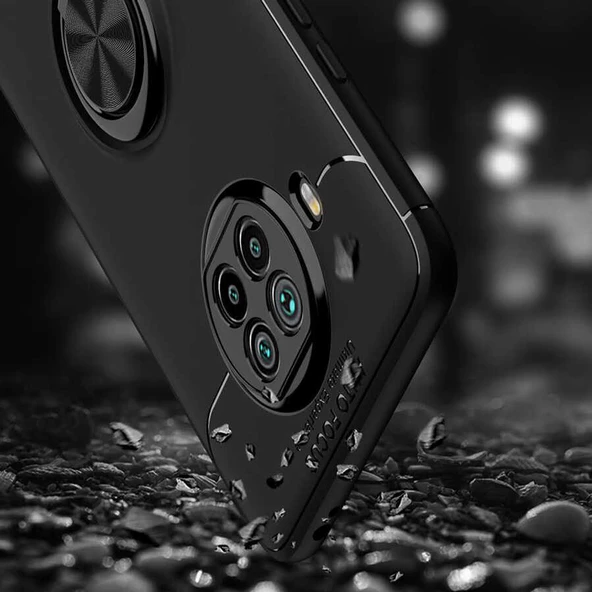 Xiaomi Mi 10T Lite 5G - Kılıf Yüzüklü Karbon Ravel Silikon Kapak - 5