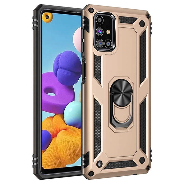 Samsung Galaxy M31S - Kılıf Yüzüklü Zırh Tank Vega Kapak