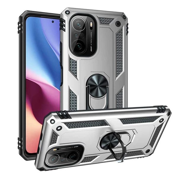 Xiaomi Mi 11İ - Kılıf Yüzüklü Zırh Tank Vega Kapak